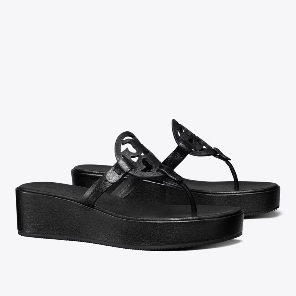 Tory Burch, Miller Wedge, Black, 13M